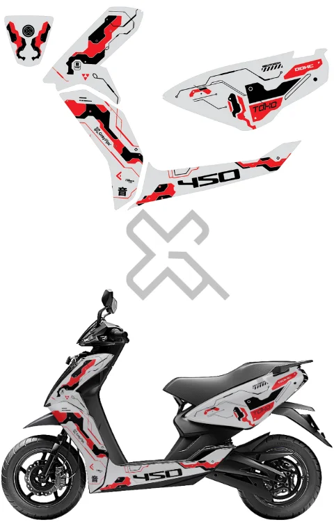 DOHC Edition Full Body Sticker Compatible with Ather 450X/450S | Made In Premium Gloss Vinyl With FPF(Fade Protection Film), Water Proof, Precut Sticker, Pack Of 1 Compatible with Both Side
